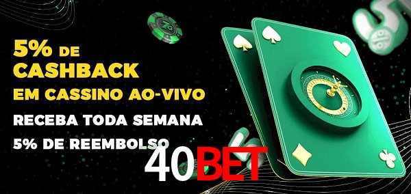 Promoções do cassino ao Vivo 40Bet